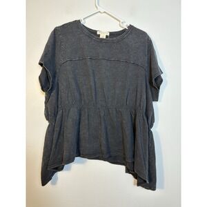 NEW! Torrid Short Sleeve Top Sz 2XL Washed Gray 100% Cotton Whimsy Goth